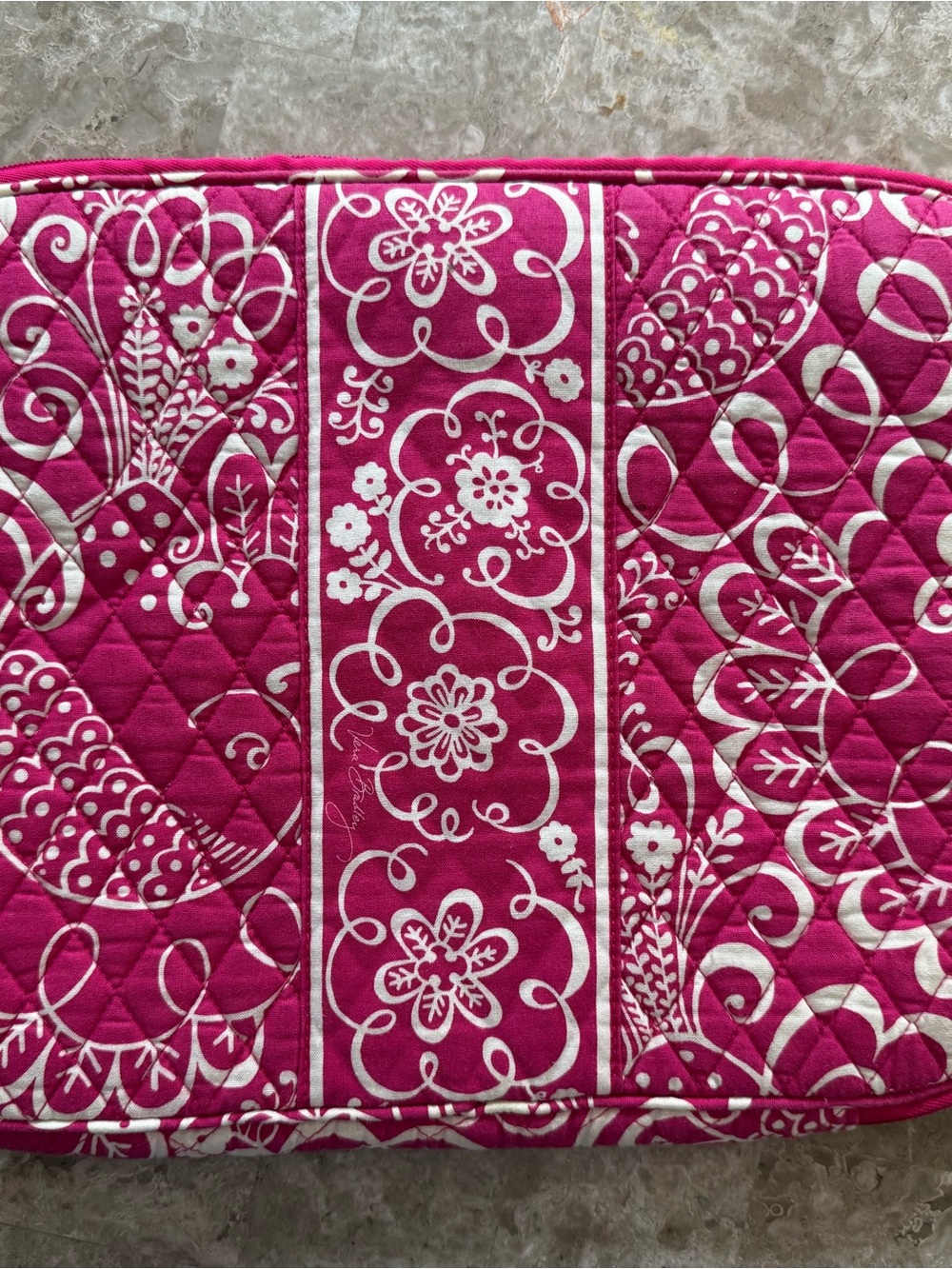 Vera Bradley Quilted Pink & White 14 inch Computer sleeve